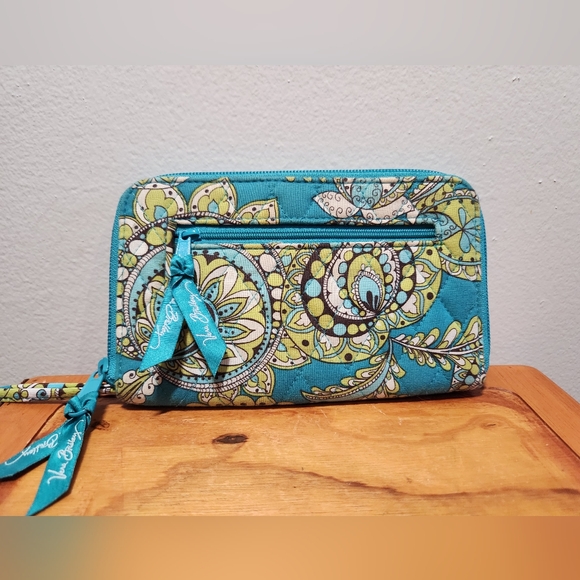 Vera Bradley Handbags - Vera Bradley Blue and Green Floral Peacock wallet